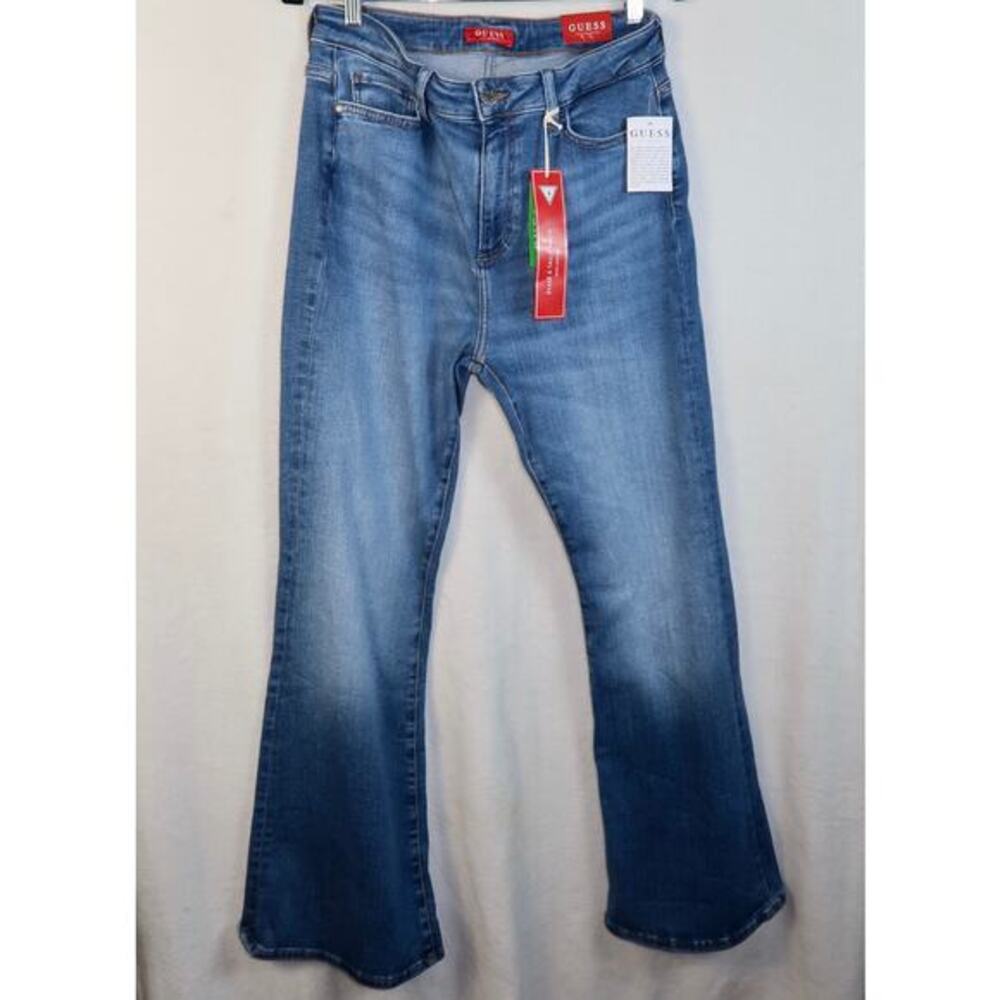 Guess Los Angeles Lyndon Fit Sexy Flare‎ Bootcut Blue Jeans $85, Size 31 - Picture 2 of 7